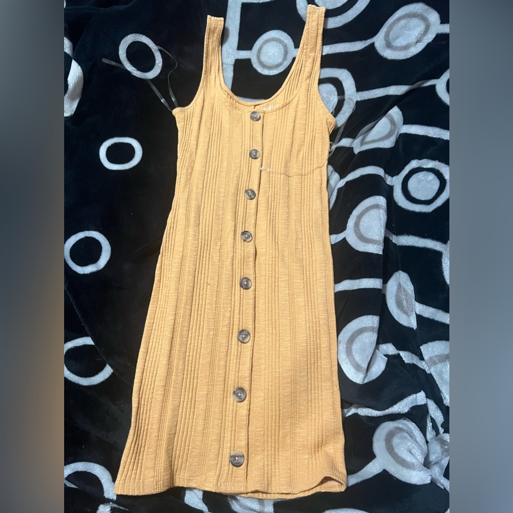 knit yellow mini dress